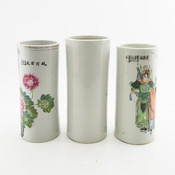 Vaser 3 st Kina 1900-tal porslin.