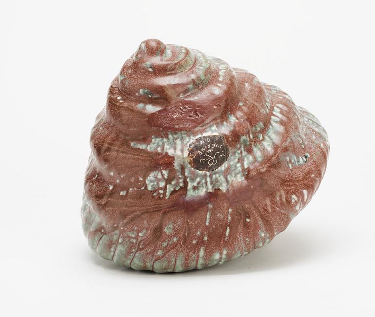 A Gunnar Nylund stoneware sculpture of a seashell, Rörstrand.