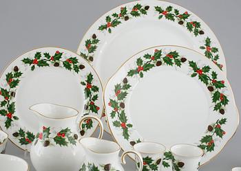 An English christmas china set of 55 pcs, 'Noel' by Royal Grafton, second half of the 20th century.