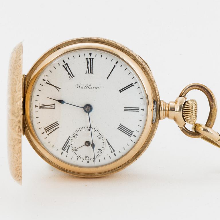 WALTHAM, pocket watch, hunter, 33.5 mm.