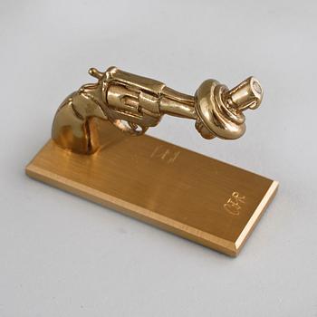 CARL FREDRIK REUTERSWÄRD, sculpture, "Non-Violence", Skultuna, signed CFR.