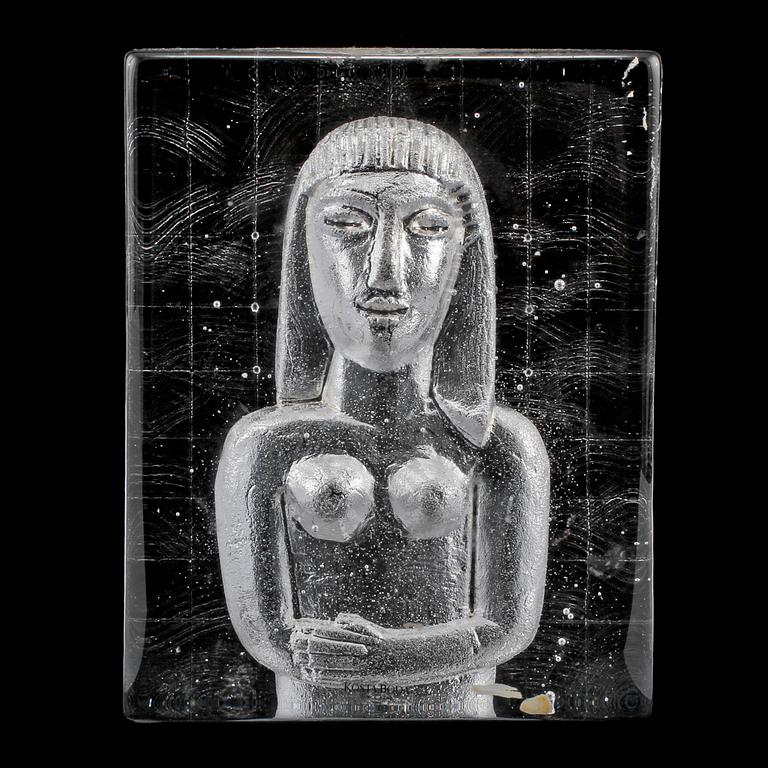 SKULPTUR, glas, Bertil Vallien, Kosta Boda, signerad, sent 1900-tal.