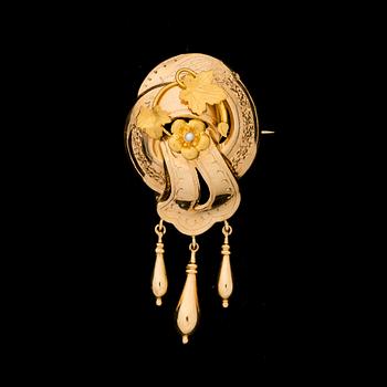 BROSCH, 18 k guld, stämplad ABH, Stockholm, 1916. Vikt ca 6 g.