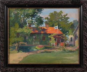 John Rafael Ekelund, olja på pannå, signerad och daterad 1921.