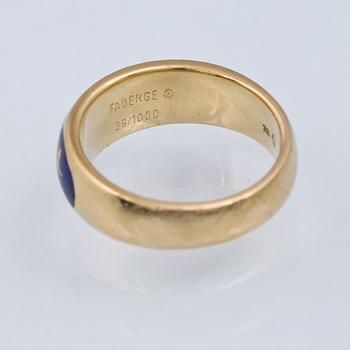 RING, 18K guld med diamanter samt blå emalj, Fabergé, modell F1815 nr 39/1000. Vikt 10,2 gram.