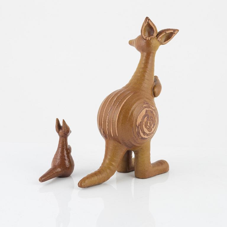 Lisa Larson, a figurin in two parts, stoneware, Gustavsberg, 'Känguru', in production 1966-1979.