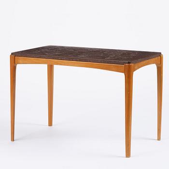 Ulla Fogelklou-Skogh, a Swedish Modern table with a limestone top, 1940s.