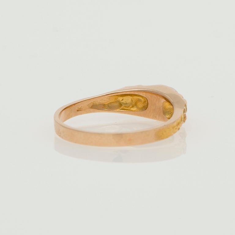 BJÖRN WECKSTRÖM, RING, "Litet ord" 14K guld samt pärla. Lapponia 1977.