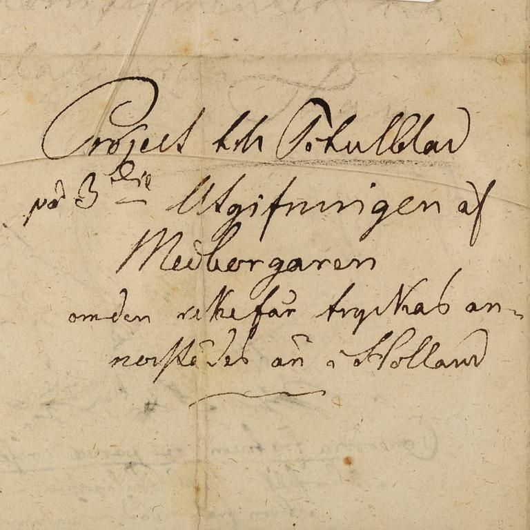 CARL AUGUST EHRENSVÄRD, attributed to, ink drawing.