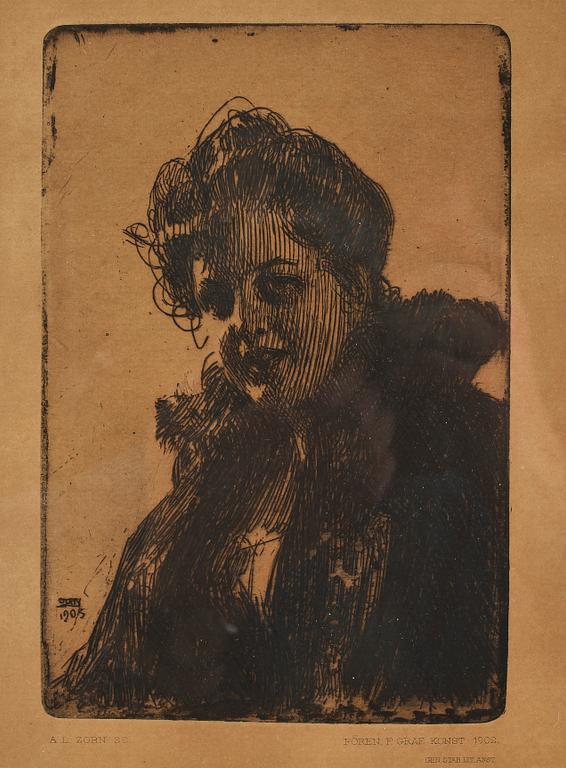 ANDERS ZORN, etsning, sign o dat i plåten.