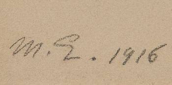 MAGNUS ENCKELL, pencil drawing, signed M.E. and dated 1916.