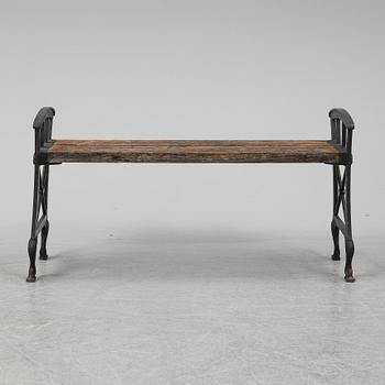 An iron garden bench by Folke Bensow, Näfverqvarns bruk. First half of the 20th Century.