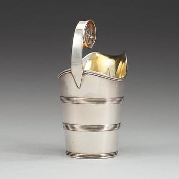 A Swedish early 19th century parcel-gilt cream-jug, makers mark of Pehr Zethelius, stockholm 1800.