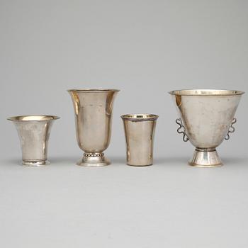 PARTI SILVER, 13 delar, bl.a. MGAB, Uppsala, 1954. Vikt ca 1370g.