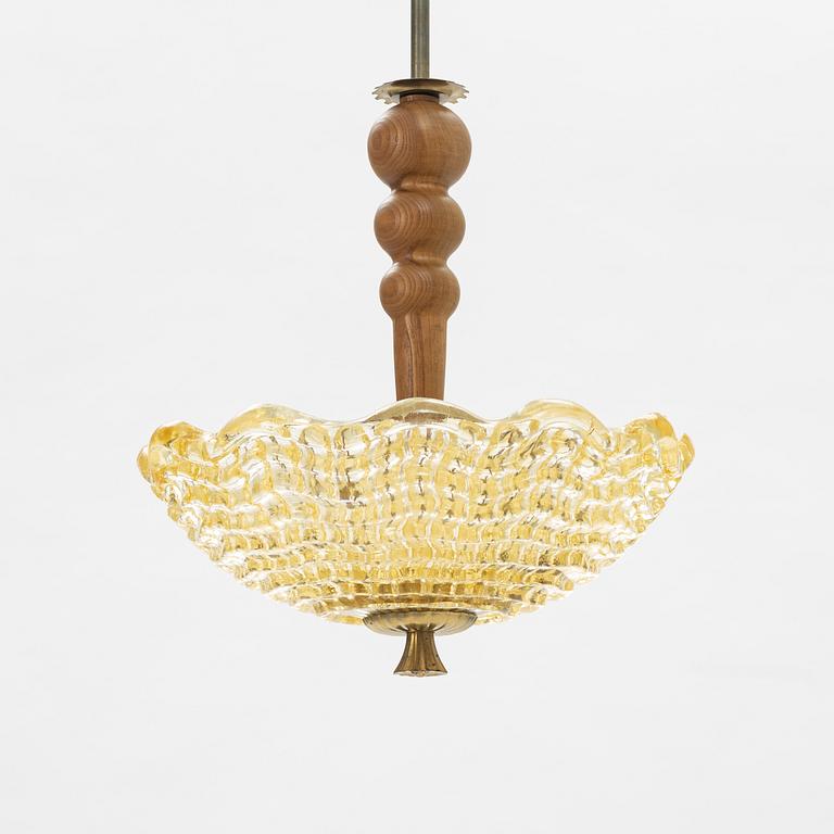 A Swedish Modern ceiling light, Orrefors, 1940's/50's.