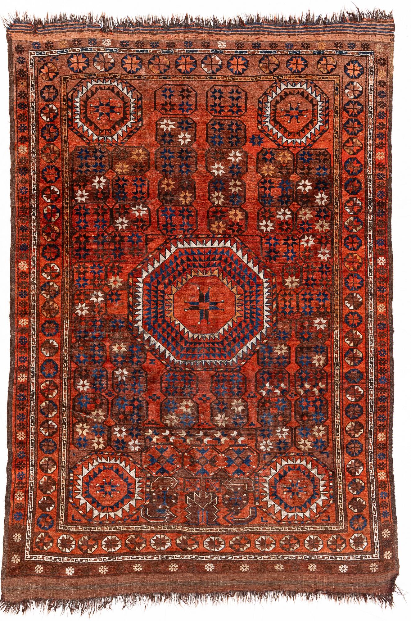 Carpet, Beshir, antique, probably 19th century second half, approx. 300 x 195 cm.