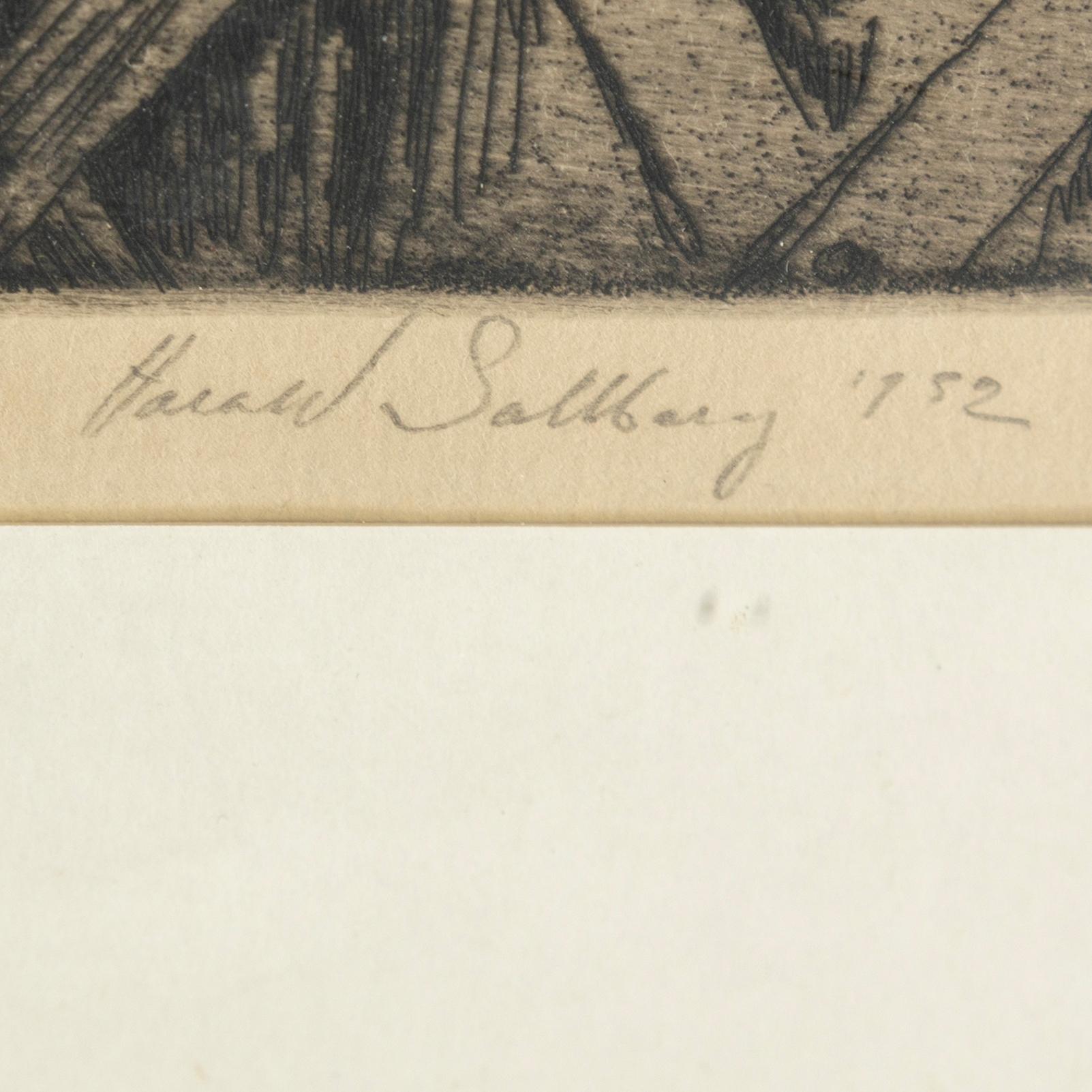 HARALD SALLBERG, etching, 1952, signed.