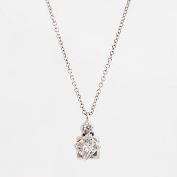 Princess and brilliant cut diamond necklace.