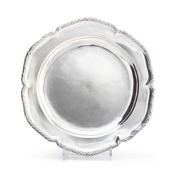 A Swedish 18th century silver plate, mark of Pehr Zethelius, Stockholm 1765.