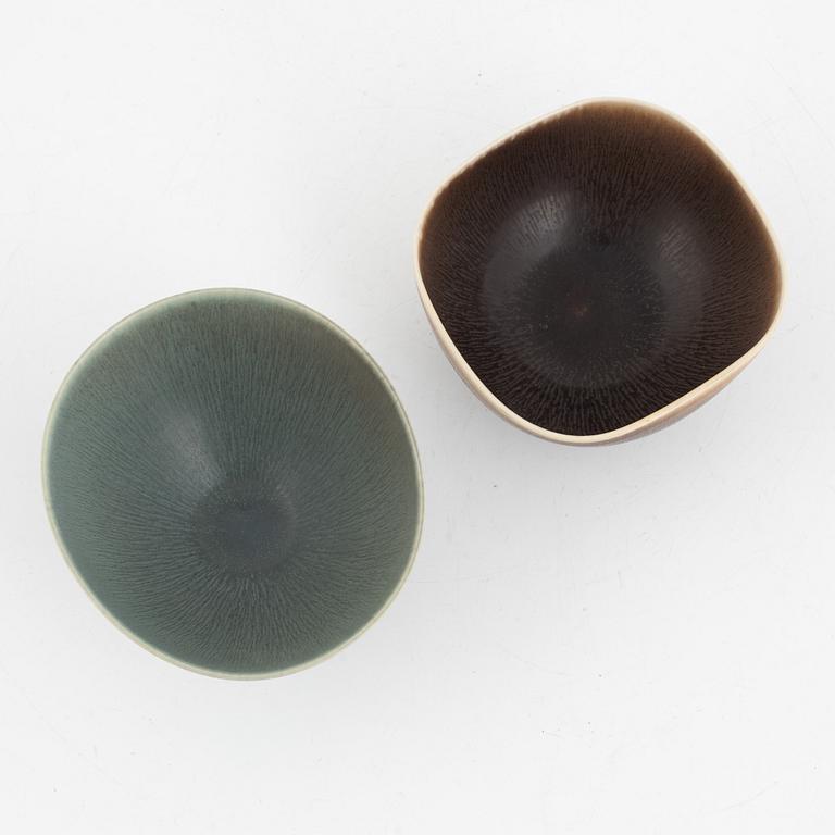 Berndt Friberg, two bowls, Gustavsbergs studio 1975-76.