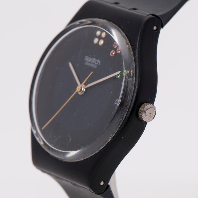 ARMBANDSUR 4 ST, SWATCH, två herr och två damur 1980-tal.