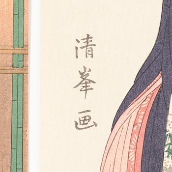Five woodblock prints from a publication by "Tokyo Bijutsu Kankokai" (Tokyo Art Publishing Association" early 1900s.