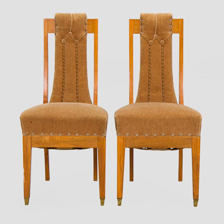 Adolf Koskinen, table and 4 chairs, for Elias Hollo Puunjalostustehdas, 1910s/1920s.