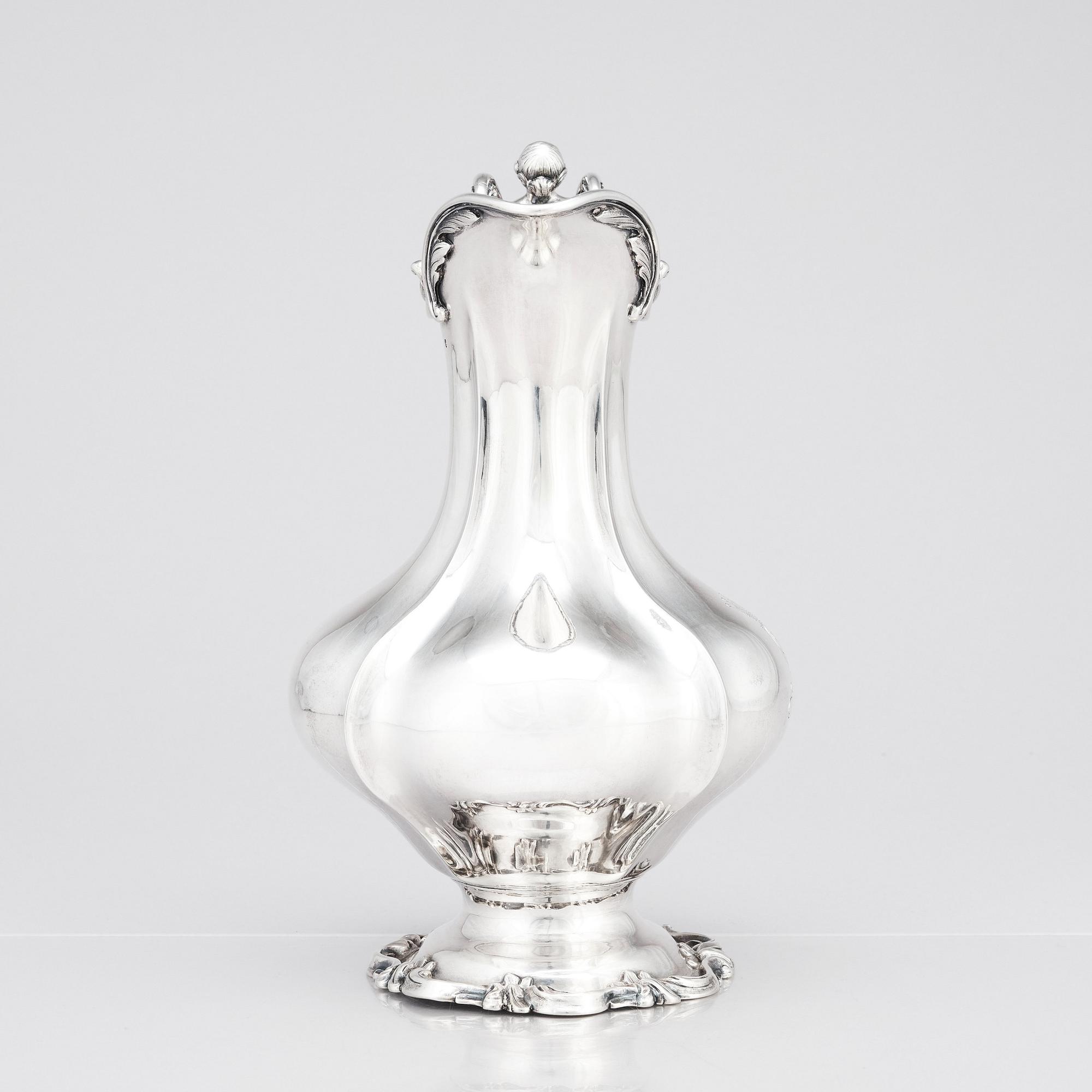 Christian Hammer, kanna, silver, Stockholm 1857.