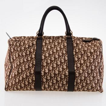 CHRISTIAN DIOR Vintage Brown Logo Weekend Bag.