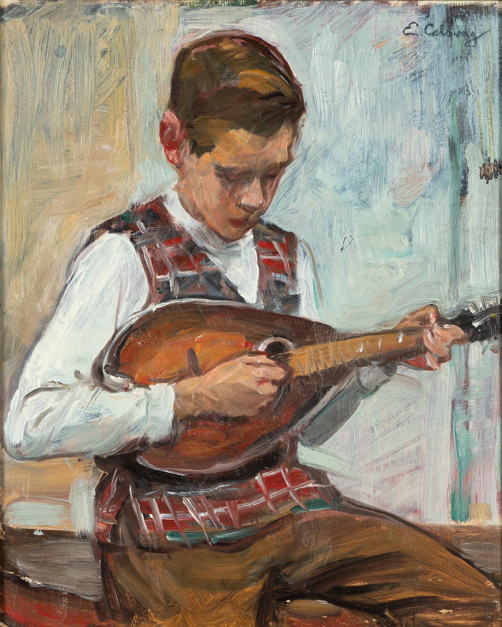 Elsa Backlund Celsing, Gosse med mandolin.