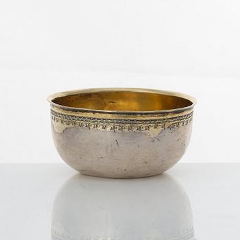 A Swedish 18th century parcel-gilt silver tumbler, mark of Christoffer Bauman, Hudiksvall 1786.