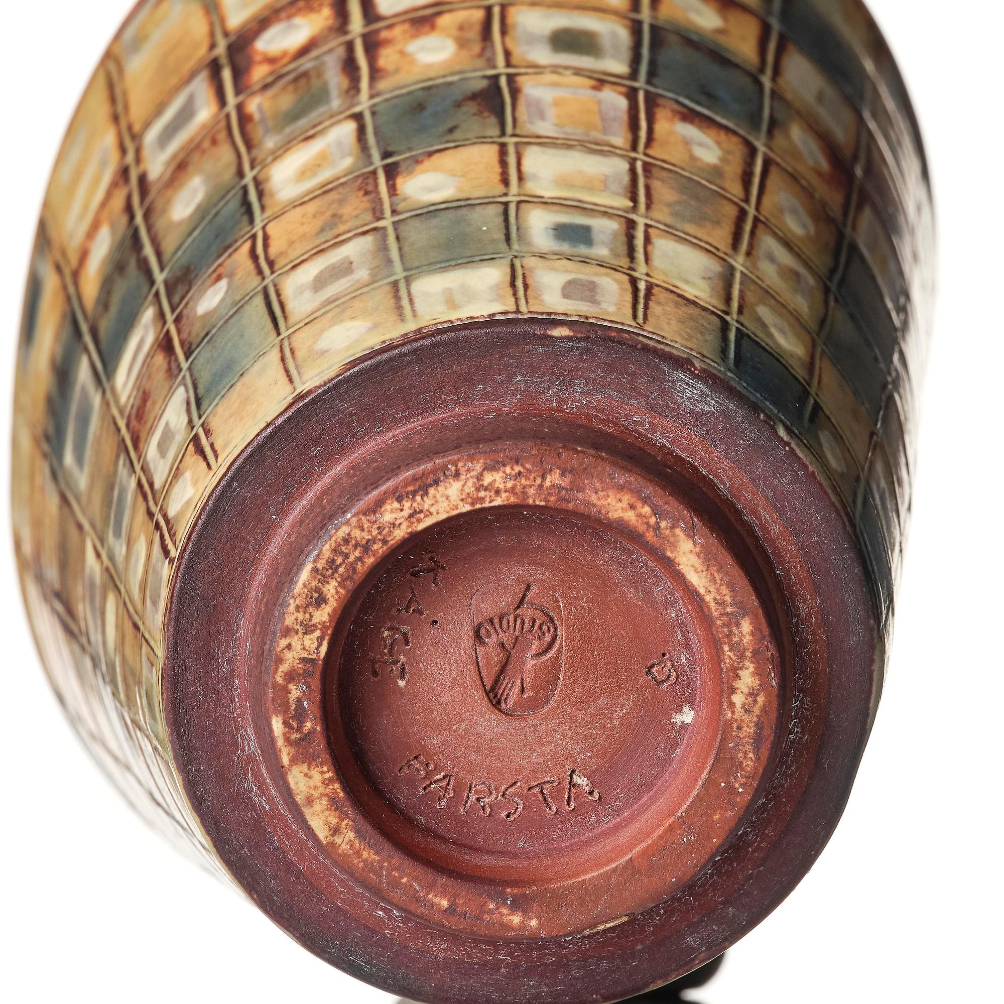 Wilhelm Kåge, a "Farsta" stoneware vase, Gustavsberg Studio 1945.