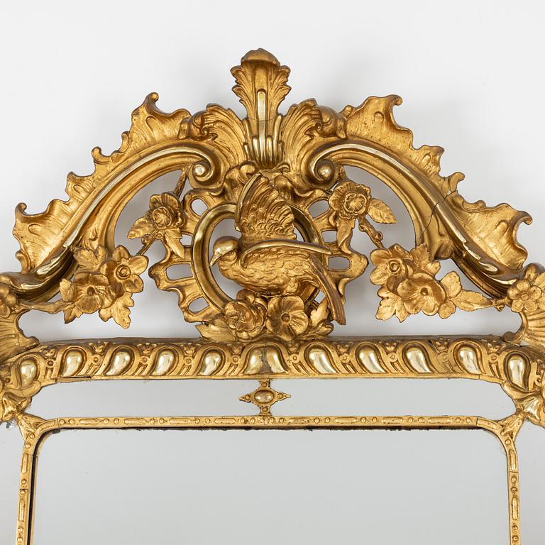 Spegel med konsolbord, nyrokoko, 1800-talets andra hälft.