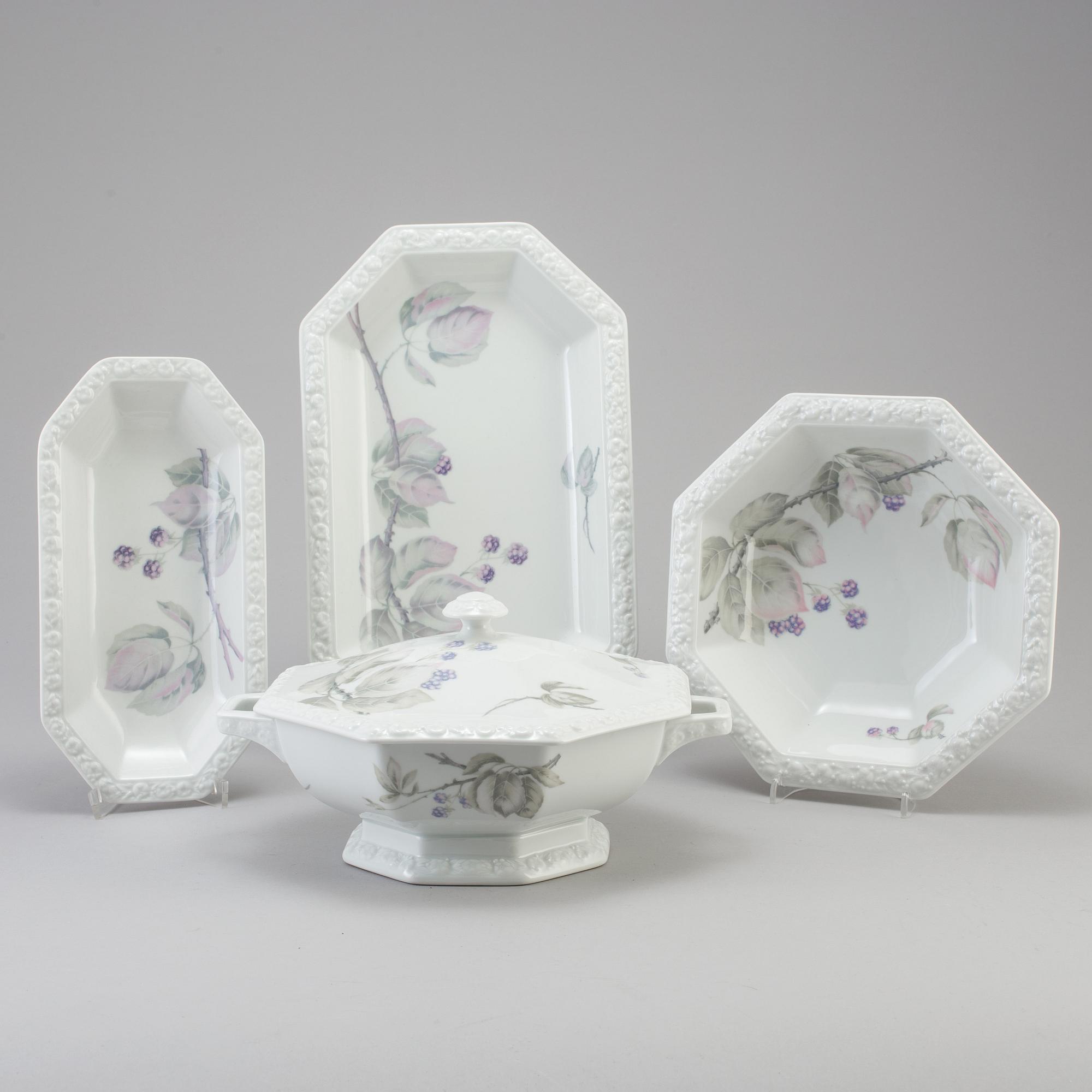 MATSERVIS, 58 delar, porslin, "Maria Björnbär", Rosenthal.