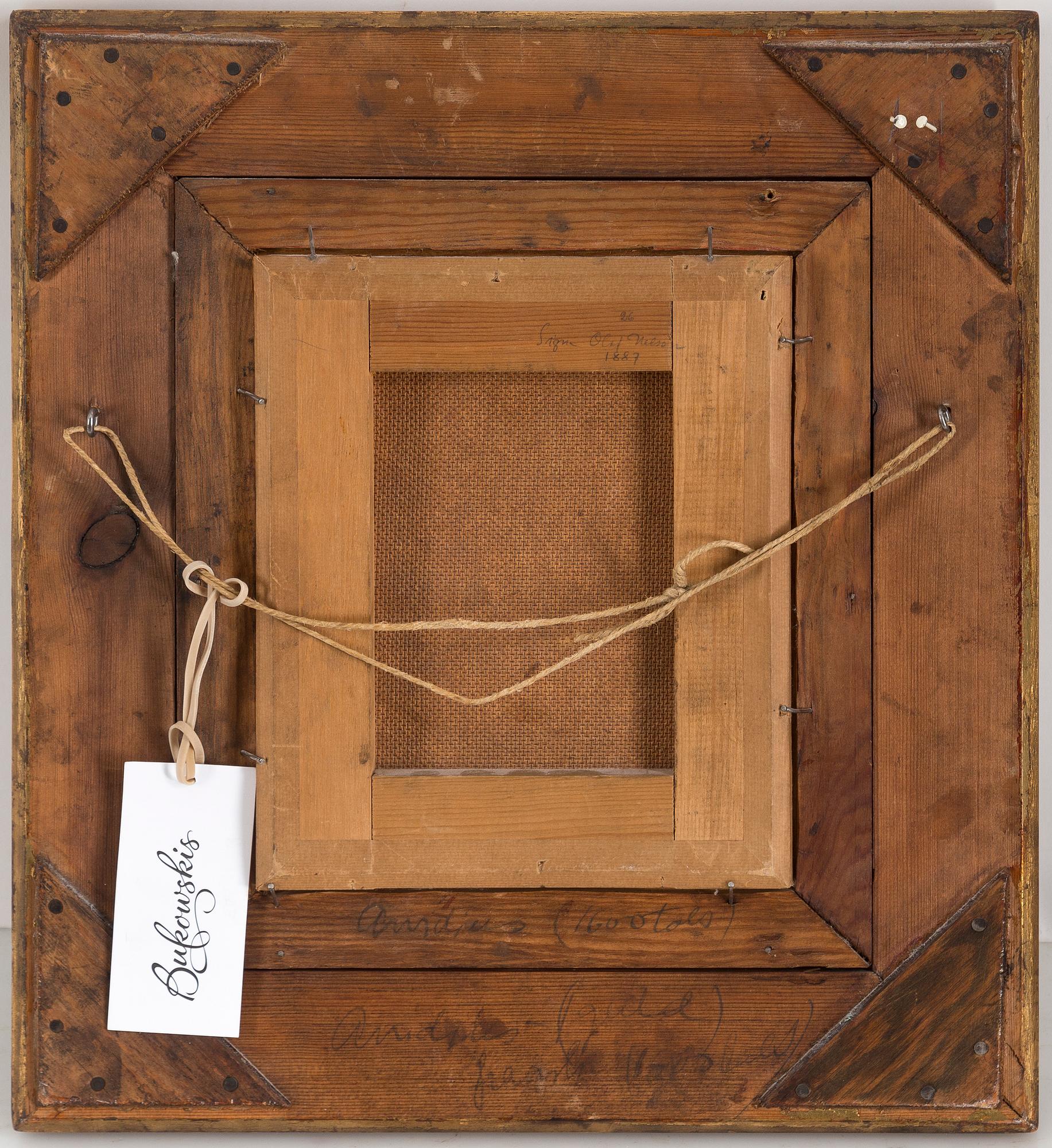 OLOF SAGER-NELSON, oil on panel, signed Olof Nelson and dated 1887.