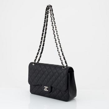 Chanel, a black caviar leather 'Double Flap Bag', 2013-14.