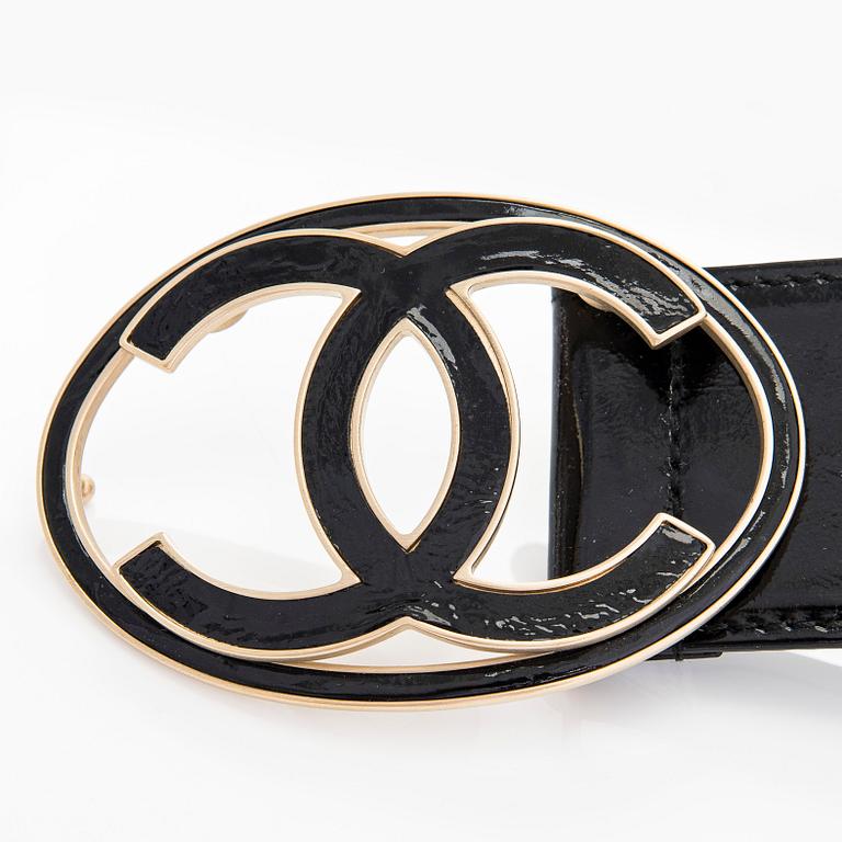 Chanel, a patent leather belt.