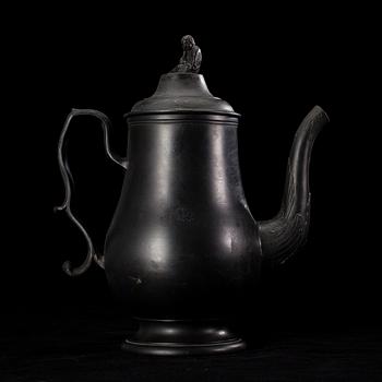 KAFFEKANNA, Black basalt ware, 1800-talets första hälft.