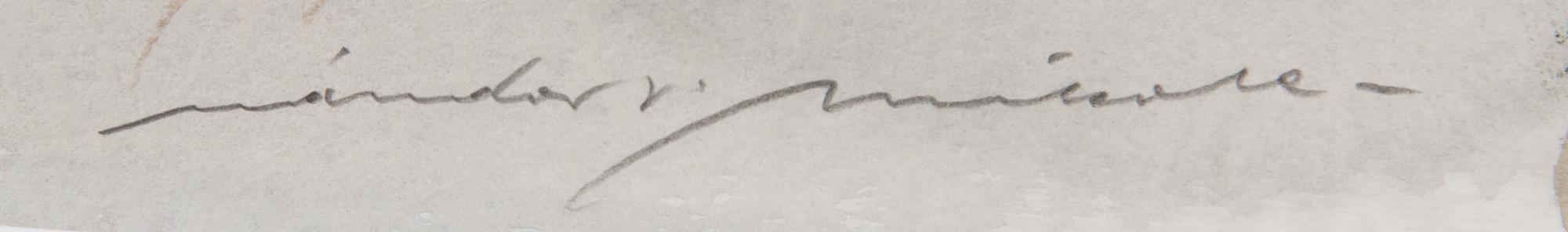 Nandor Mikola, akvarelli, signeerattu.