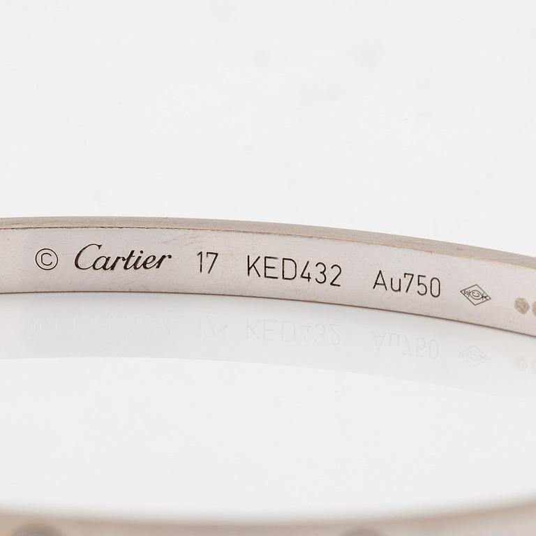 A Cartier bracelet "Love" in 18K white gold with round brilliant-cut diamonds, model small.