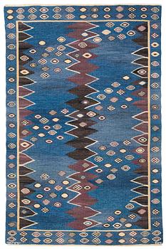 659. RUG. "Snäckorna". Tapestry weave (gobelängteknik).  214 x 137  cm. Signed AB MMF BN.