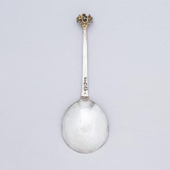 A Swedish 18th century parcel-gilt silver spoon, mark of Christoffer Bauman, Hudiksvall 1790.