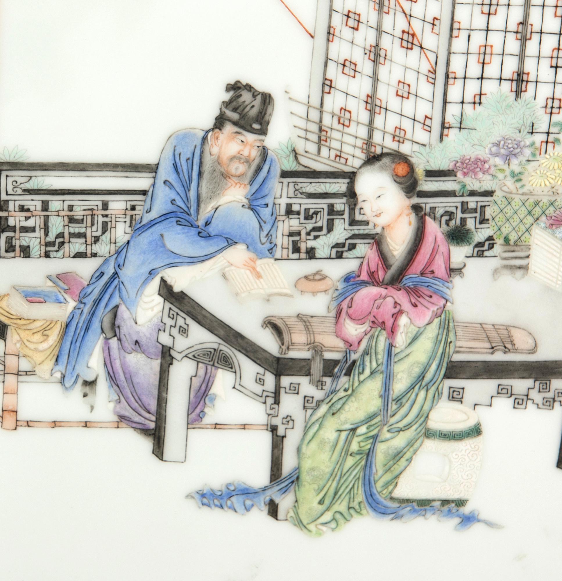 Plakett Kina 1900-tal porslin.