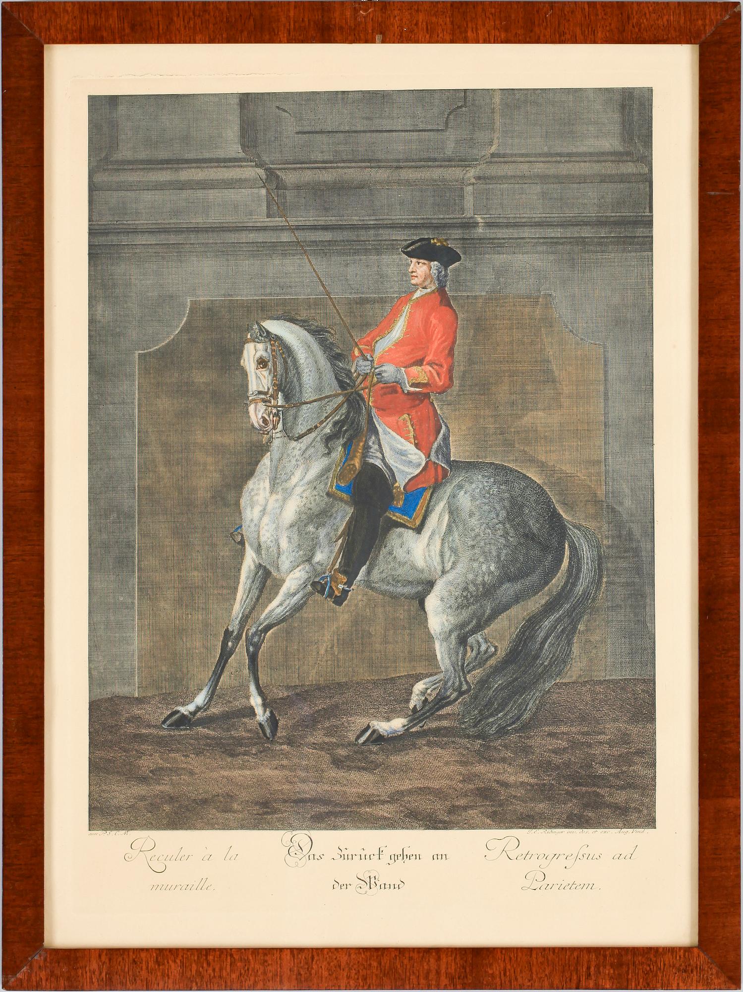 JOHANN ELIAS RIDINGER, efter, gravyrer, 9 st, omkr 1900.