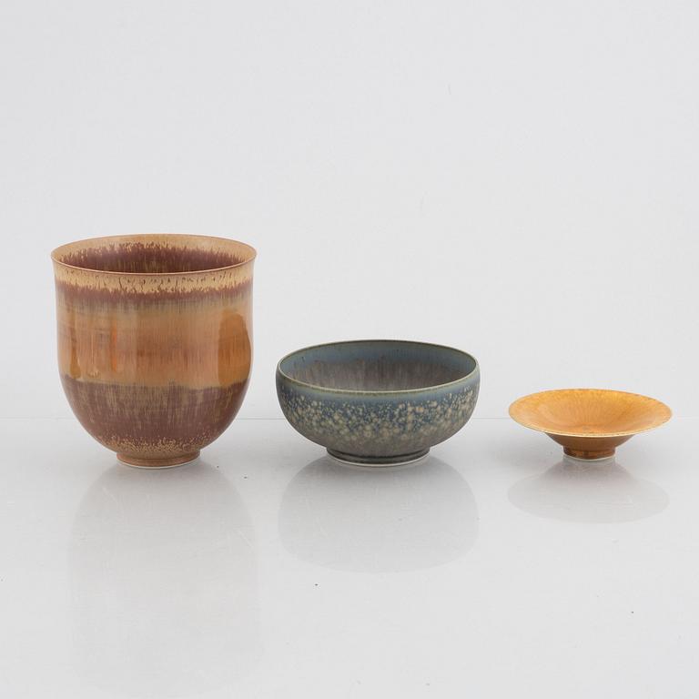 Lars Östman, three pieces of stoneware, Gustavsberg.