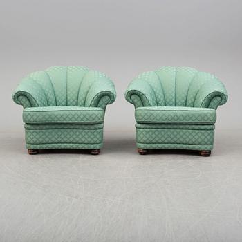 A pair of late 20th century easy chairs.