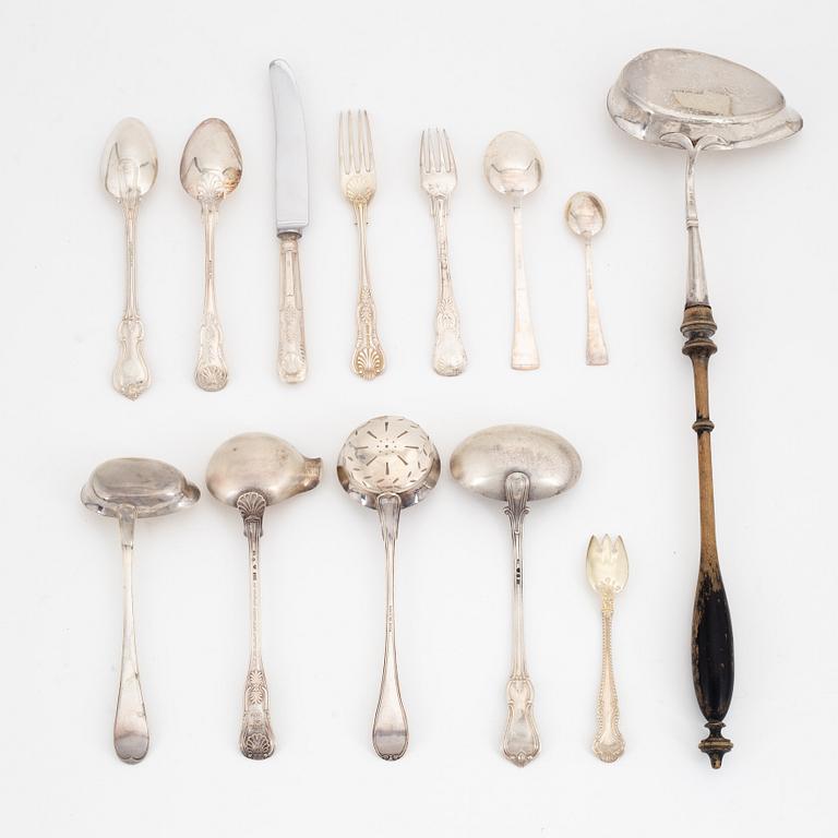 Silver cutlery, 19-20th century (49 pieces).