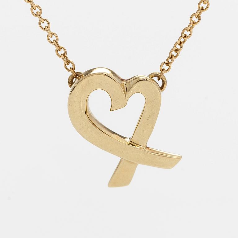 Tiffany & Co, Paloma Picasso, an 18K gold "Loving Heart" necklace.