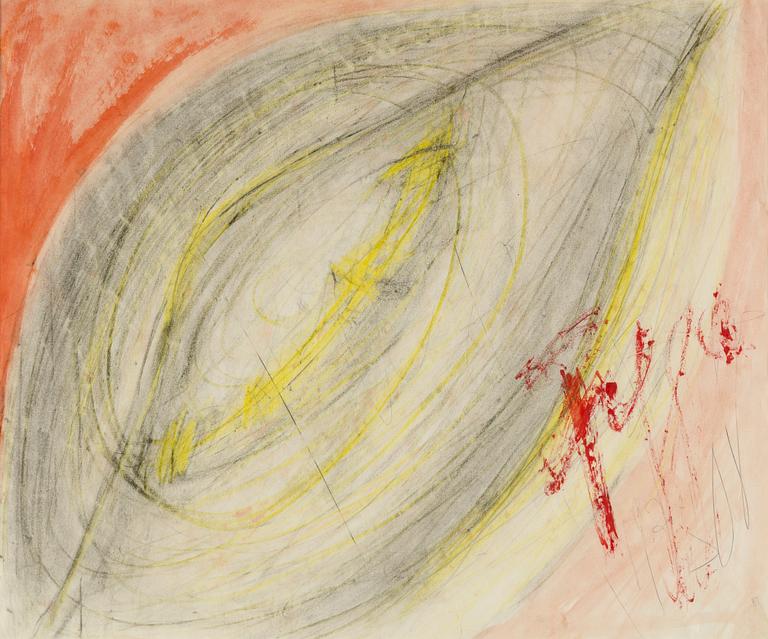 EDDIE FIGGE, mixed media on paper, signed and dated 1972.