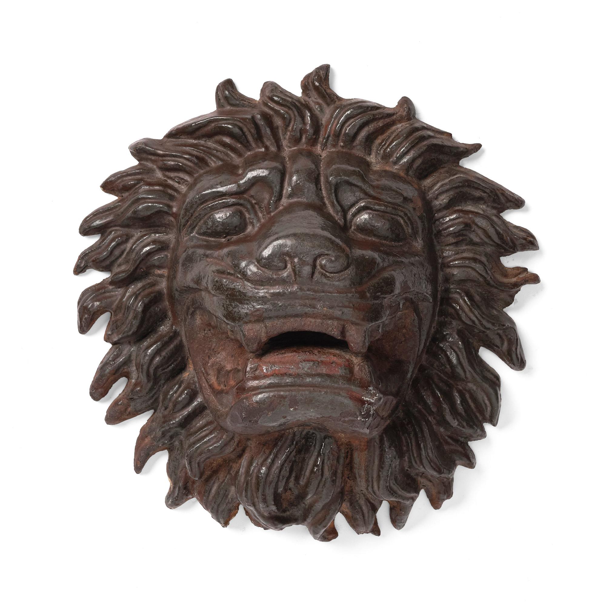 Anna Petrus, a cast iron mascaron in the shape of a lion's head, Näfveqvarns bruk, ca 1927, Swedish Grace.